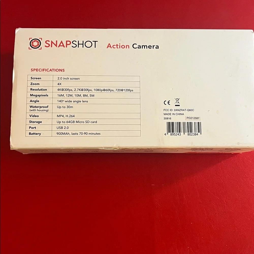 Action Camera 4K Sports Camera 4K/30FPS Waterproof Outdoor